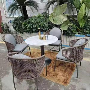 Casual moderno esterno struttura in alluminio Rattan mobili Hotel giardino <span class=keywords><strong>Café</strong></span> sedie balcone tavolo da pranzo per spiaggia Villa cortile - Product Image 6