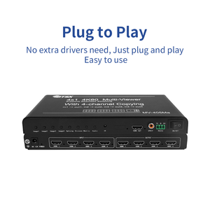 สวิตช์เมทริกซ์ <span class=keywords><strong>HDMI</strong></span> 4x4 ระดับพรีเมียม 4K60Hz ตัวแยกสัญญาณ <span class=keywords><strong>4x1</strong></span> 12 โหมดแสดงผล สำหรับห้องประชุม ระบบกล้องวงจรปิด และวิดีโอวอลล์ - Product Image 2