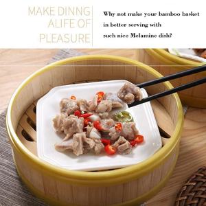 Fábrica al por mayor restaurante de negocios Canton <span class=keywords><strong>Dim</strong></span> <span class=keywords><strong>Sum</strong></span> servir plato de postre de melamina cuadrado blanco - Product Image 4