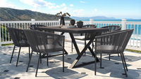 Ensemble de jardin à manger en forme de X de haute qualité Collection Comprend 6 chaises et une table