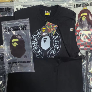 เสื้อยืดผู้ชาย A Bathing Ape สีดำ ไซส์ XL พิมพ์ลายโลโก้ สไตล์ลำลองแนวสตรีทแวร์ - Product Image 1