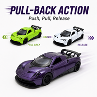 Prix d'usine : Voiture de sport Huayra en alliage moulé sous pression à l'échelle 1:36, portes à ailes de mouette ouvrables, hypercar jouet à rétrofriction avec roues mobiles pour la vente en gros