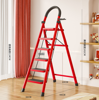 Nouvelle chaise-échelle domestique à 3 marches, pliable, avec main courante