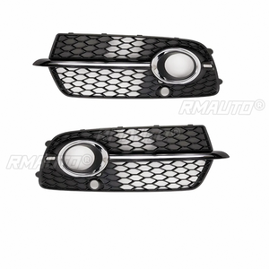 2 pièces Grille de protection de phare antibrouillard avant de voiture en maille noire brillante pour Audi Q5 S-Line SQ5 Sport 2013-2017 Accessoires de voiture - Product Image 2