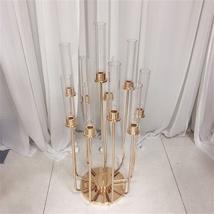 Candelabros de Metal Dorado Elegantes de 10 Brazos para Centros de Mesa de Boda, Decoración de Mesa, Venta al Por Mayor de Fábrica - Product Image 2