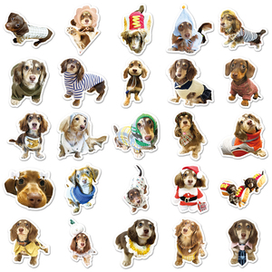 50pcs gros chien autocollants personnalisés mignon animal de compagnie tout coupé personnalisé exquis <span class=keywords><strong>teckel</strong></span> INS Style autocollants - Product Image 4