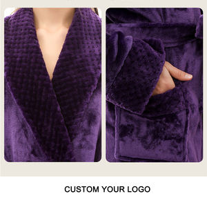 Di alta qualità personalizzato ricamo Logo di lusso Hotel di grandi dimensioni coppia accappatoio per uso domestico accappatoi per gli uomini e le donne - Product Image 6