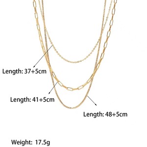2023 nouvelles femmes trois couches double titane acier collier lumière luxe lien à la mode fête de mariage fiançailles grande idée cadeau - Product Image 4