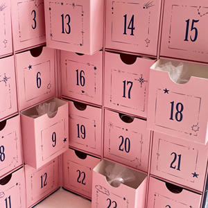 Boîte de calendrier de l'avent personnalisé haut de gamme papier thé artisanat 24 jours calendrier de l'avent en cristal céleste calendrier de l'avent de noël boîte-cadeau - Product Image 4