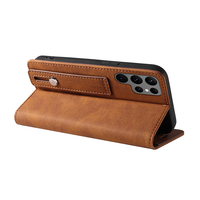 Étui portefeuille magnétique à rabat en cuir PU avec dragonne pour Samsung S25 S24 Ultra S23 S22 A16 A26 A36 A56 A22 A23 A53