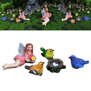5 ชิ้น งานฝีมือเรซิ่น ตุ๊กตาตกแต่งสวนนางฟ้า อุปกรณ์ตกแต่งบ้านตุ๊กตา รูปปั้นสวนสำหรับตั้งโต๊ะ - Product Image 3