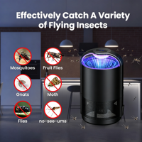 Lampe anti-moustiques 50m² 365nm, 7 longueurs d'onde UV intelligentes, alimentation USB, piège à planches collantes, anti-insectes électrique sans produits chimiques