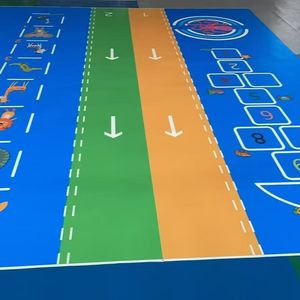 أرضيات رياضية داخلية مصنوعة من الفينيل PVC مطبوعة حسب الطلب للمدارس والصالات الرياضية مع تخصيص نمط ثلاثي الأبعاد مقاومة للماء وصديقة للبيئة - Product Image 1