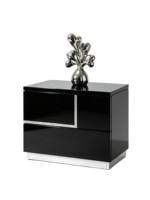 Ensemble de meubles de chambre à coucher modernes en MDF noir brillant 4/5 pièces, lits hydrauliques Queen/King avec coffre de rangement, commode et table de chevet
