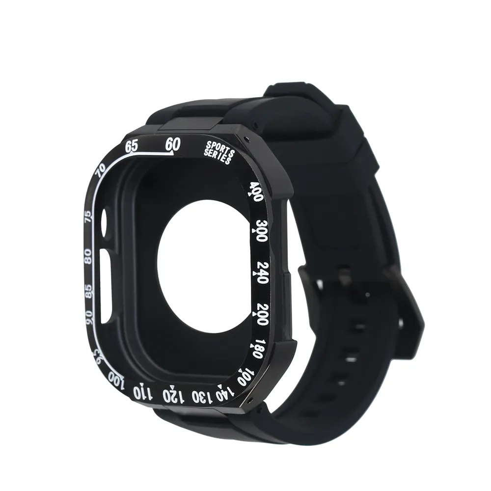 Neuzugang 49mm-Band für Smart Watch ultraweiches elastisches Silikonband Edelstahlgehäuse Luxus-Sportuhr wasserdicht einstellen