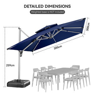 Sombrilla de Jardín Moderna Personalizada HANYI, Sombrilla de Aluminio en Cantilever para Piscina, Patio y Playa - Product Image 5