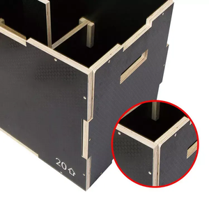Caja Pliométrica <span class=keywords><strong>3</strong></span> en 1 para Gimnasio en Casa, Banco de Salto de Madera Negro, Banco de Salto - Product Image 3