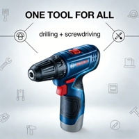 Taladro Inalámbrico Bosch Professional GSR 120-LI 12V, Atornillador Eléctrico Multifunción, Herramienta Eléctrica (Solo Herramienta)