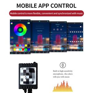 Bầu Không Khí Trang Trí Âm Nhạc Ứng Dụng Điều Khiển Xe Nội Thất LED Trang Trí Ánh Sáng Tự Động Neon Dải Đèn RGB Môi Trường Xung Quanh Ánh Sáng 12V - Product Image 4