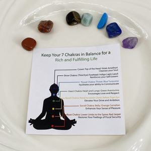 Chakra Énergie Carte Yoga Pierre Cristal Yoga Pierre Coloré Mini Ornement Naturel Feng Shui Pierre Perles - Product Image 4