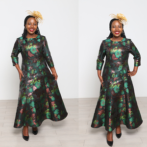 High Quality Church Ladies <b>Dress</b> African Turkey Office Ladies 5xl Plus Size Women Single <b>Dress</b> With Elegant Flora <b>Pattern</b> - Product Image 2