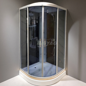 Bon marché Prix Doré <span class=keywords><strong>90x90</strong></span> Porte Coulissante Verre Transparent Salle De <span class=keywords><strong>Douche</strong></span> De Massage Cabines À Vapeur avec Cadre Brossé pour La Maison - Product Image 5