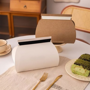 Boîte à dessert en papier personnalisée écologique pour tranches <span class=keywords><strong>de</strong></span> gâteau, boîte à pâtisserie en papier pour beignets, boîte cadeau en papier - Product Image 5