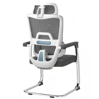 Chaise de bureau exécutive en maille avec appui-tête, ergonomique, pour visiteurs, sur base chromée, idéale pour les zones de réception – Vente directe usine