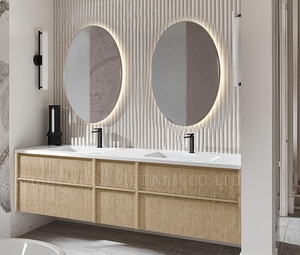 Tocador de baño montado moderno todo en uno con encimera de mármol - Product Image 5