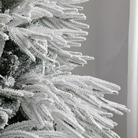 Sapin de Noël artificiel réaliste de 2,3 m (7,5 pi) pré-éclairé, en PE et PVC mélangés, avec base autoportante de haute qualité et lumières incandescentes