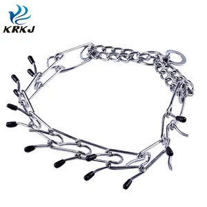 TC1407-C Heavy duty tactical metal hardware dog chain necklace collar with spikes for pet train