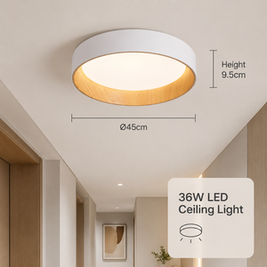Plafonnier LED rond moderne avec télécommande, intensité variable, en acrylique et fer, à montage en surface, pour maison, chambre et salon - Product Image 4