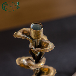 Candelabro de Hierro Forjado con Acabado Envejecido, Portavelas Decorativo de Metal para Entrada del Hogar, Decoración de Hotel - Product Image 3