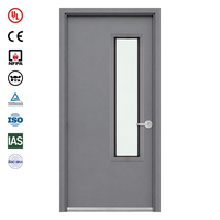 Porte coupe-feu en acier EI60, résistance au feu 60 minutes, pour hôpital, intérieur, avec panneau de vision ignifuge