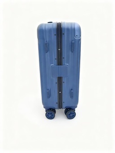 New Style <b>Plastic</b> Frame Zipper <b>Suitcases</b> With Eight Wheels Aluminum Trolley Handle And Base Matching Body Color For Travel - Product Image 5