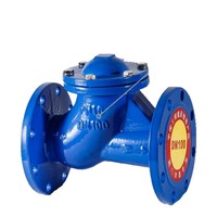 Katup Bola HQ41X-16Q DN100 PN16 Flanged Ductile Iron Non Return Spherical One Way untuk Pipa Air Limbah