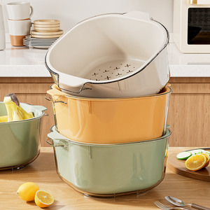 Panier de drainage double couche Xingyou extra large pour le lavage des légumes et des fruits en cuisine - Product Image 1