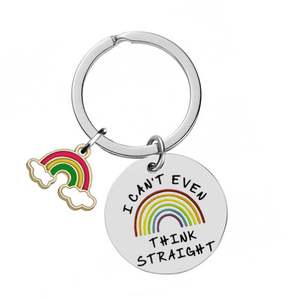 Lésbico cosas orgullo regalo para novio novia pareja <span class=keywords><strong>Gay</strong></span> Pansexual LGBT divertido Día de San Valentín Metal Arco Iris llavero - Product Image 3