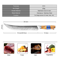 Couteau à trancher XITUO de 10 pouces, acier inoxydable à haute teneur en carbone, damas, long, antiadhésif, coupe-jambon, outils spéciaux pour chef cuisinier, chaud