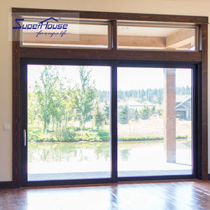 חיצוני אקורדיון כפול פטיו אלומיניום הוריקן עמיד הוכחת זכוכית השפעה מחוון הזזה דלת עם מסכי - Product Image 4