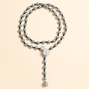 <span class=keywords><strong>Collier</strong></span> de perles de couleur <span class=keywords><strong>Tahiti</strong></span> haut de gamme avec des perles de verre noires pour le cadeau d'anniversaire de Noël de la Saint-Valentin - Product Image 3