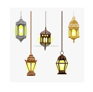 Lanterne en métal plaqué or avec verre à motifs d'eau pour décorations de Noël extérieures ou intérieures Design suspendu - Product Image 3