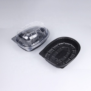 กล่องใส่เนื้อไก่ย่างรูปไข่ แบบใช้แล้วทิ้ง สำหรับใส่อาหารกลับบ้าน ทำจากพลาสติก PP ใช้กับไมโครเวฟได้ พร้อมฝาปิดกันฝ้า - Product Image 5