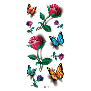 Tatuaggio 3D adesivo fiore <span class=keywords><strong>e</strong></span> farfalla impermeabile tatuaggio temporaneo per le donne - Product Image 2