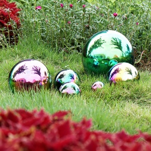 Esfera Decorativa de Acero Inoxidable Multicolor para Jardín, 50-150 mm, Esfera Hueca Pulida a Espejo, Esfera Reflectante para Jardín - Product Image 3