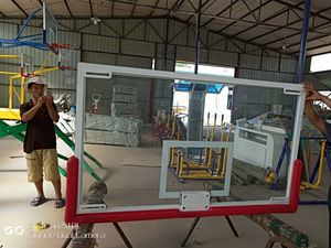 Marco de Aluminio y Acero con Acolchado, Tablero de <span class=keywords><strong>Baloncesto</strong></span> de Vidrio Templado para Exportación - Product Image 4