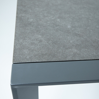 Ensemble de salle à manger d'extérieur moderne en aluminium avec table et chaises pour 10 à 12 personnes