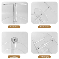Fournitures de mariage en gros, support de présentation de gâteau rotatif multi-niveaux rond/carré en acrylique transparent transfrontalier