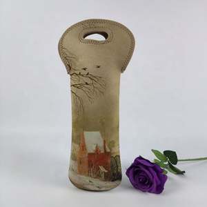 Sac à vin portable en néoprène de 750ml étanche à double isolation avec impression par sublimation de logo personnalisé - Product Image 4