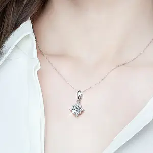 Женское ожерелье из серебра 925 пробы с восьмиугольной звездой